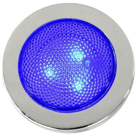 ITC Marine Boat Push Lens Courtesy Light 69331SS-3-BL-SR | SS Blue LED