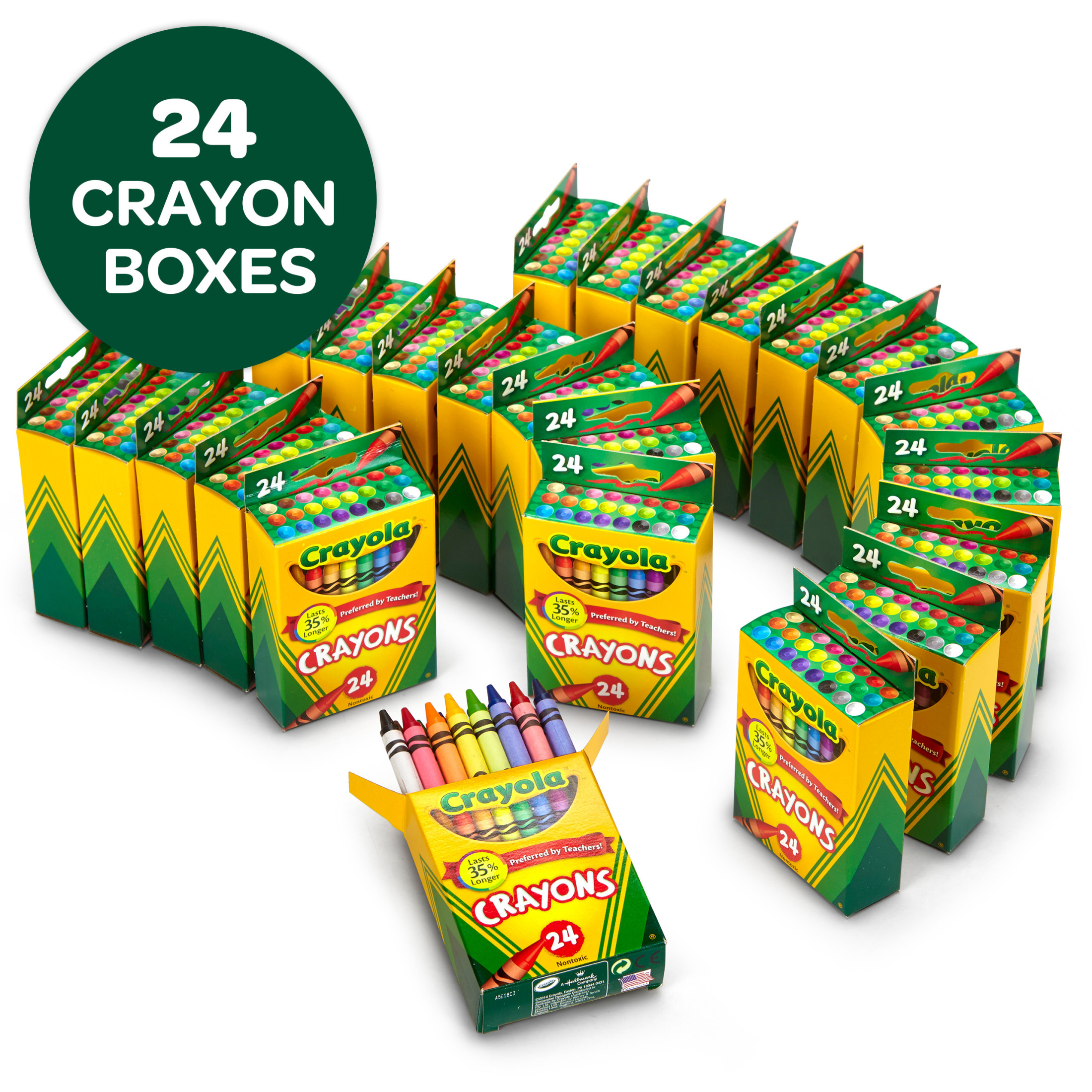 Crayones Crayola al por Mayor, Útiles para el Aula para Maestros, 24 Paquetes de Crayones con 24 Colores Surtidos 5