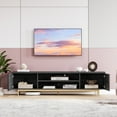 thumbnail image 3 of BELLEZE TV Stand for TV up to 75", Modern Entertainment Center with Storage Media Console Table with Cable Management, Wood TV Cabinet for Home Living Room Bedroom(Ebony), 68"x15.6"x17.2", 3 of 7