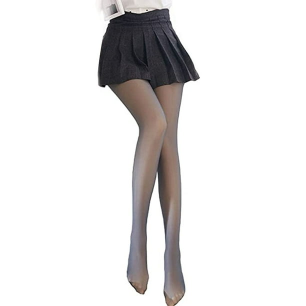 Medias térmicas de cintura alta opacas de invierno para mujer, parte superior de control con forro polar, pantimedias cálidas, 200 g