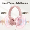 thumbnail image 5 of Kids Headphones, Ear Headphones for Kids, Wired Headphones with Microphone, Adjustable over Ear Headphones for Kids, Girls, Boys, Children, Cord 3.5mm Jack Wired for School Tablet (Pink), 5 of 7