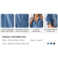 thumbnail image 3 of Women's Button Down Denim Shirt Dress Lantern Long Sleeve Tiered Baydoll Jean Mini Dress, 3 of 6
