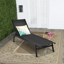 Costway  Patio Lounge Chair Chaise Recliner Back Adjustable Garden Deck Black