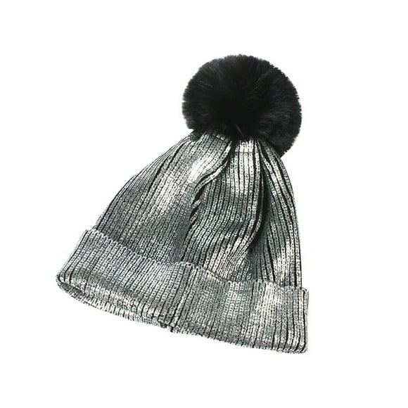 Women Beanie Hat Ladies Knitted Warm-keeping Cap Outdoor Cycling Hiking Winter Hip-hop Hat  Grey
