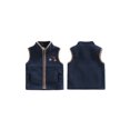 thumbnail image 2 of Chaleco informal de otoño para niño, sin mangas, con cuello alto y cremallera, bordado de tractor, chaqueta de forro polar., 2 of 9
