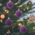 thumbnail image 5 of 12 PCS Xmas Decorative Hanging Ornaments, Boxed Christmas Tree Pendant, Velvet Christmas Ornaments, Flocked Velvet Christmas Tree Balls, Flocked Xmas Balls, Plastic Balls for Home Decor (Purple), 5 of 9
