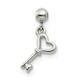 thumbnail image 1 of 925 Sterling Silver Mio Memento Dangle Heart Key Charm Pendant; for Adults and Teens; for Women and Men, 1 of 3
