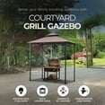 thumbnail image 2 of Four Seasons Courtyard Grill Gazebo With LED Lights and Steel Frame, Brown, 2 of 7