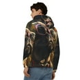 thumbnail image 4 of Kdxio Pug Wearing Sunglasses Flowers Print Men Hoodies Casual Hoodies for Men with Zip Pockets Full Zip Long Sleeve Sweatshirt Sports Hooded Jacket-Small, 4 of 5