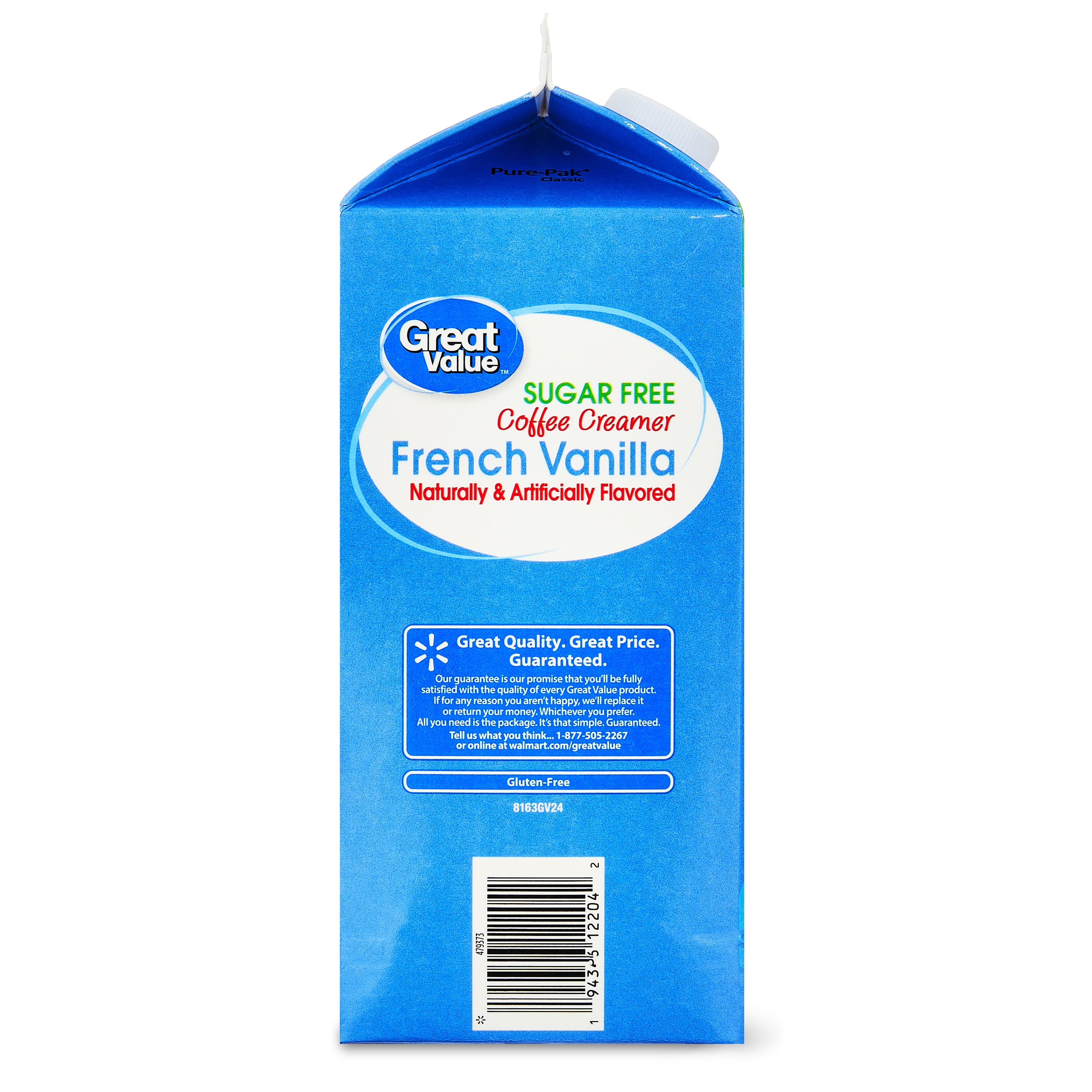 Great Value Sugar Free French Vanilla Coffee Creamer, 64 fl oz