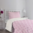 thumbnail image 3 of Ambesonne Ikat Quilted Bedspread Set 2 Pcs, Pastel Toned Trefoil Motifs, Twin Size, Lilac White, 3 of 5