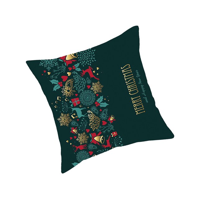 Inteprter Funda de almohada de decoración navideña para el hogar, funda de cojín de árbol de Papá Noel, adorno de Feliz Navidad, regalo de Navidad Decoración del hogar #5 Inteprter HA000402-05B