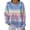 Blue, variant on Women Gradient Ribbed Long Sleeve Sweatshirt Crew Neck Loose Fit Pullover Tops Casual Drop Shoulder Sweatshirts Blue S