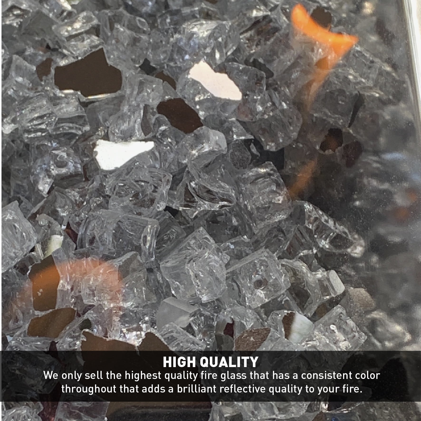 EasyGo Product Fire Pit Glass Rocks - Silver Color – 10 Pounds EasyGo Product Fire Pit Glass Rocks - Silver Color – 10 Pounds