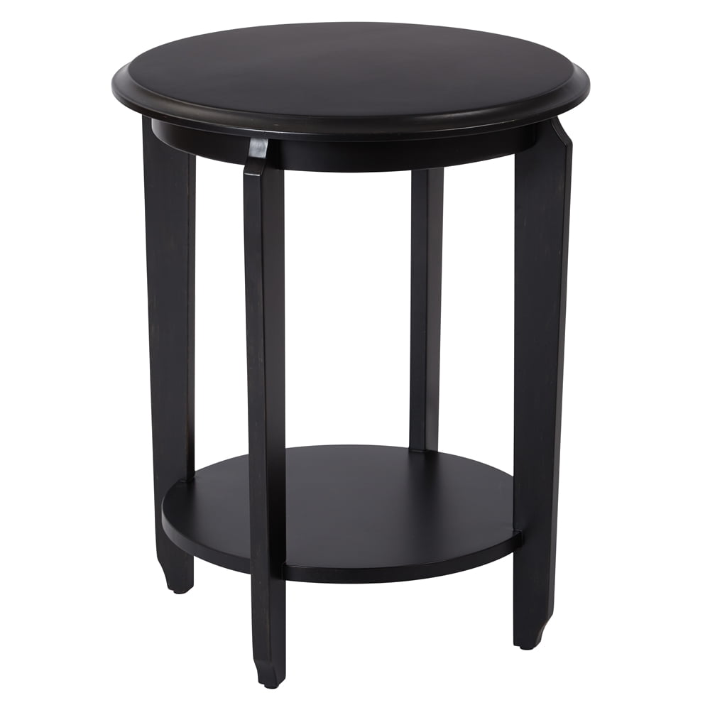 Dawson Round Accent Table in Antique Black Finish - Walmart.com ...