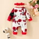 thumbnail image 2 of Gibobby Mono Corto Informal de manga larga con estampado Floral para niñas pequeñas, mono para recién nacidos, ropa(Rojo， 0-3 Meses), 2 of 4