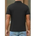 thumbnail image 4 of QDG Mens Polo Short Sleeve Shirt Casual Button Polo T Shirt with Pocket Designed Collared Golf Shirt Black S, 4 of 9