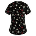 thumbnail image 3 of Garbnen Holiday Scrubs Tops for Women Funny Xmas Printed V Neck Short Sleeve Fall Womens Scrub Top Nurse Uniforms with Pocket S-5XL, 3 of 3