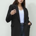 thumbnail image 2 of CharmCyan Women’s Open Front Casual Blazer Jacket with Lapel Collar and Long Sleeves for Office Business and Daily Wear Black S, 2 of 2
