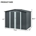 thumbnail image 6 of S-HOME Heavy-Duty Metal Storage Shed in Antique Dark Grey 6x8ft with Lockable Double Doors for Garden Supplies & Tools, 6 of 21