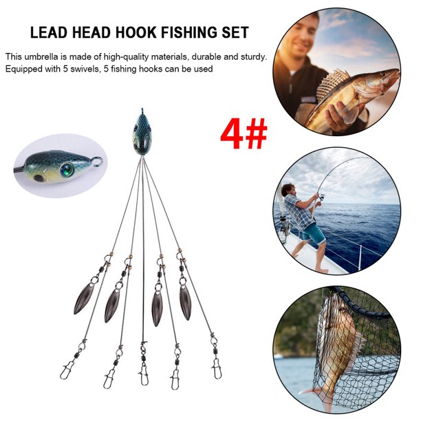 Señuelo de pesca Ehuebsd con paraguas de 5 brazos juego de cabeza de aparejo de Alabama