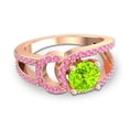 thumbnail image 3 of 2.50 T.C.W Round Cut Peridot & Pink Sapphire Gemstone Beautiful Anniversary Ring for Ladies Solid 18K Rose Gold Size 9 by Diamond-Capitals, 3 of 8