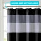 thumbnail image 2 of Cortinas de baño de tela de microfibra elegantes y modernas con diseño de volantes para ducha de baño, 72 x 72 pulgadas, color negro, 2 of 4