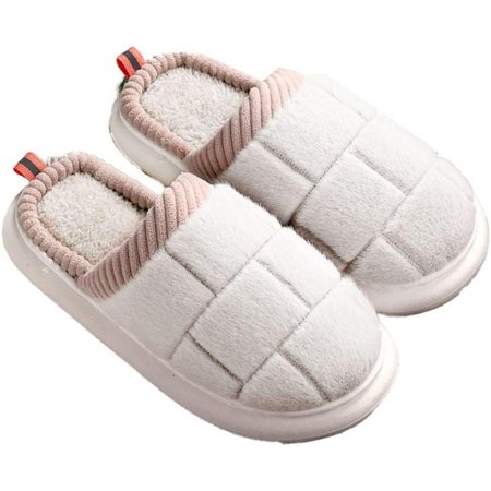 

bangyoudaoo Women s Men s Slippers Winter Warm Slippers Slippers with wool-like lining Lined With non-slip soles Indoor Outdoor