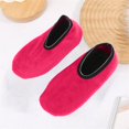 thumbnail image 2 of CXHEGBEJ 1Pair Autumn Winter Padded Thickened Floor Sock For Ladies Plain Color Elastic Cuff Adult Slipper Socks Warm Soft Fleece Gripper Slipper Hot Pink, 2 of 8