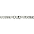 thumbnail image 3 of 925 Sterling Silver Diamond Cut 5.5mm Solid Pavé Curb Link Chain w/ Lobster Clasp - 20", 3 of 5