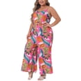 thumbnail image 4 of CURVY GLAM Plus Size Jumpsuits for Women Sleeveless Adjustable Spaghetti Strap Stretchy Long Pant Romper Jumpsuit 3X Hot Pink, 4 of 6