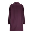 thumbnail image 5 of VINUSLI Womens Wool Coats Mid Length Notched Lapel Collar Solid Winter Peacoat Single Breasted Plus Size Long Sleeve Trench Coat Purple,S, 5 of 6