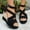 Black, variant on Viluyesy Women's Platform Shoes, Peep Toe Thick Sole Adjustable Buckle Comfortable Fashion Wedge Shoes Black 7.5