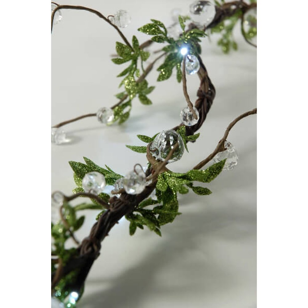 Led Vine Lights With Crystals And Leaves 72 Inches Plug In 5077