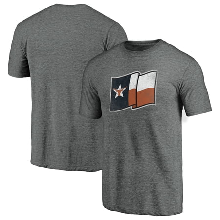 Men s Heather Gray Texas Longhorns Longhorn Flag Tri-Blend T-Shirt