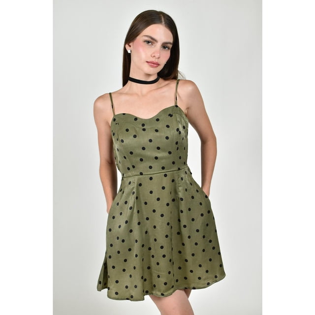 Vestido satinado de lunares Roman Fashion /Juvenil, 2665 (Verde militar) verde CH