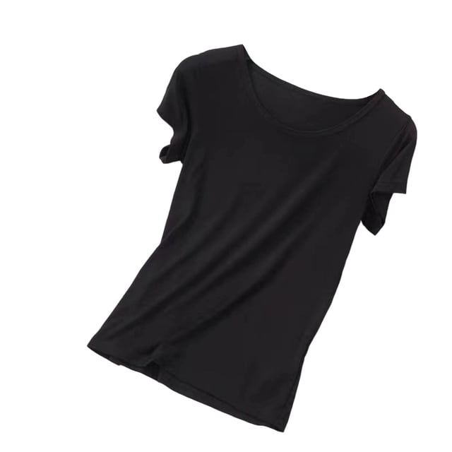 Pyjama pour Femmes, Tenue de Nuit, Manches Courtes, Uni, Haut Décontracté pour la Maison