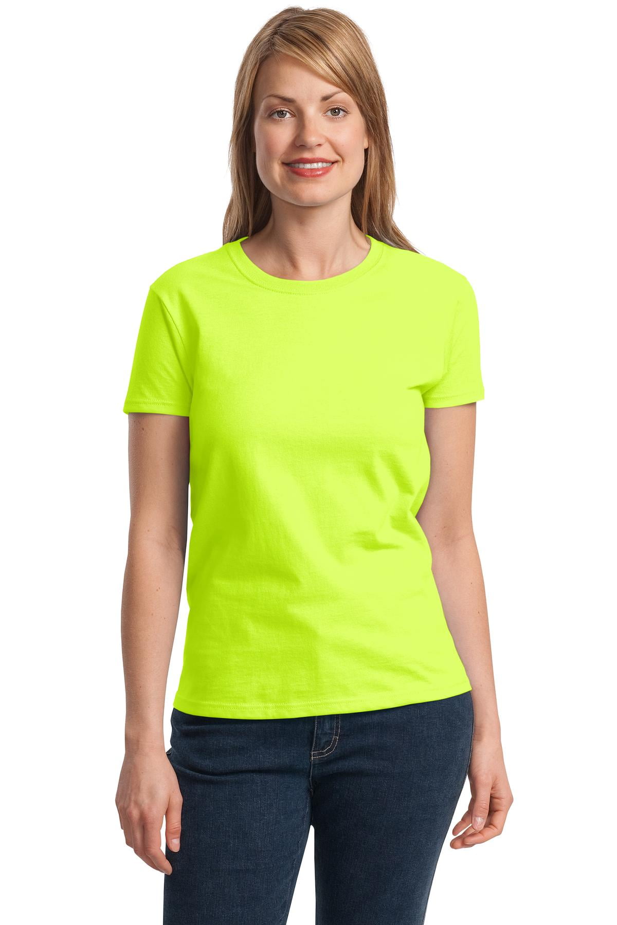 Gildan Women's 100 Percent Cotton Short Sleeve Taped Neck T-Shirt ...