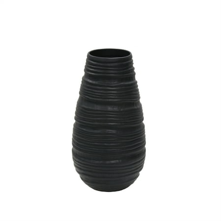 Black Ceramic Vase - Appealing Ceramic Wavy Vase, Black
