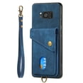 thumbnail image 5 of Nalacover for Samsung S8 Plus, Slim Case Wallet with Credit Card Holder, Back Flip Premium Leather Magnetic Clasp Kickstand Wirst Hand Strap Shockproof Cover for Samsung Galaxy S8 Plus,blue, 5 of 7