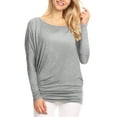 thumbnail image 2 of Made by Johnny Women's Batwing Long Sleeve Top XXXL HEATHER_GREY, 2 of 6