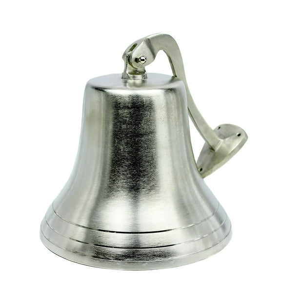 Nautical Premium Polished Brass and Nickel Coated Door Functional Bells | Exclusive Pirate's Decor Gifts Collectibles | Nagina International (6 Inches, Brushed Brass)