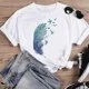thumbnail image 3 of Camiseta de manga corta con cuello redondo y estampado de dinosaurio para mujer, moda de los años 90, con dibujos animados, para verano, 3 of 5