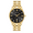 Gold, variant on Men's Diamonds Black Dial Yellow Gold Plated Steel Bracelet Watch 97D108