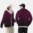 thumbnail image 4 of Balery Dark Purple Glitter Sudadera ligera de manga larga con capucha y protección solar UPF 50+ para hombre y mujer, ideal para pesca y running-Large, 4 of 7