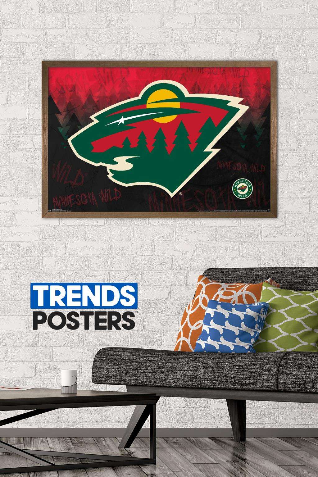 NHL Minnesota Wild - Logo 15 Wall Poster, 22.375" x 34", Framed