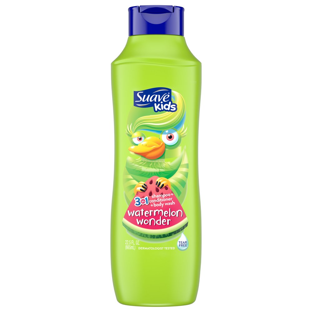 Suave Kids Watermelon 3 in 1 Shampoo Conditioner Body Wash, 22.5 oz