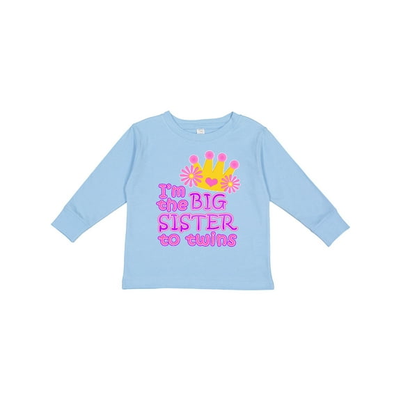 Inktastic I'm the Big Sister to Twins. Girls Long Sleeve Toddler T-Shirt