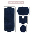 thumbnail image 3 of Home Weavers Waterford Collection 100% Cotton Non-Slip Bathroom Rug Set Machine Washable Toilet Lid Cover, U Shaped Contour, Bathroom Rug, Runner, Navy Color 4 Piece Bath rug set, 3 of 8