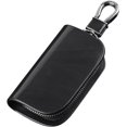 thumbnail image 1 of HAHDAXIA Leather Car Key Case Holder Leather Car Key Keychain Holder Metal Hook and Keyring Zipper Auto Car Key Chain, 1 of 7